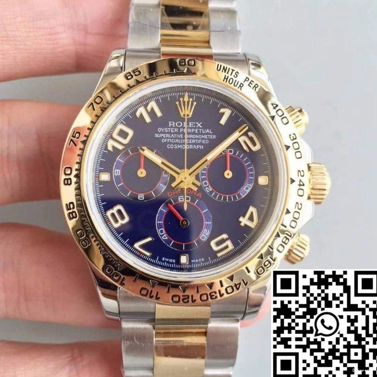 Gold Yellow Rolex Blue Dial Comfortable Daytona Factory 3A 116503 18K Wrapped 1118 Cosmograph 0815